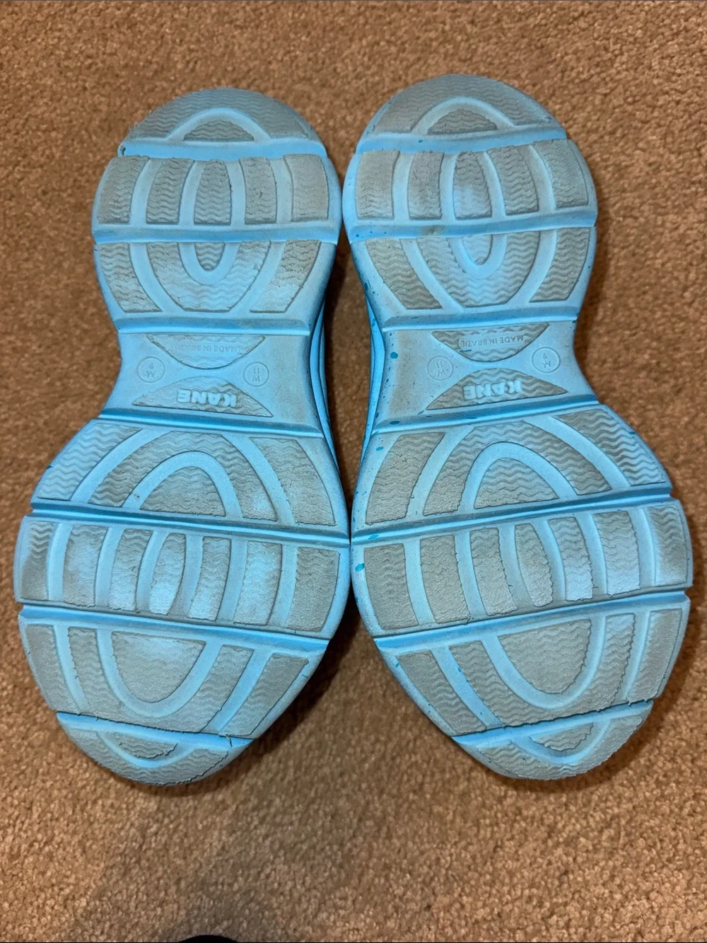 Kane Men's White Slip-On Water Sandals with Blue Soles and Orange Pull Tabs